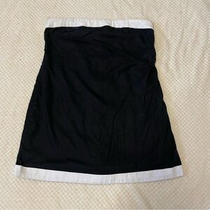Abercrombie & Fitch strapless Black and White Mini dress Skort linen blend xl